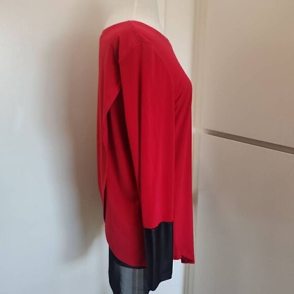 Peter Nygard Knit Red/Black Tunic Length Long Sleeve Pullover, NWOT, M - Picture 4 of 11